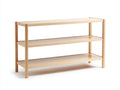 Console en bois clair 150×35×85 cm - chêne clair avec trois niveaux ouverts pour chambre à coucher