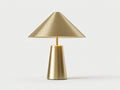 Lampe de bureau conique 45×45×60 cm - métal doré - abat-jour large pour chambre à coucher