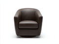 Fauteuil compact 78×75×76 cm - brun foncé avec revêtement effet cuir et dossier enveloppant pour salon