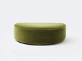 Tabouret ottoman en velours 110×70×42 cm - vert olive avec assise ovale rembourrée pour chambre à coucher