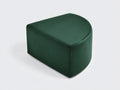 Tabouret demi-lune 62×44×38 cm - velours vert foncé - assise basse sans pieds apparents pour chambre à coucher