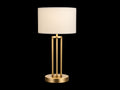 Lampe de bureau 34×34×65 cm - métal doré et abat-jour blanc - structure verticale pour chambre à coucher