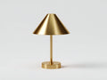 Lampe de bureau 38×38×58 cm - métal laiton doré - abat-jour conique et socle rond pour chambre à coucher