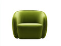 Fauteuil club 86×82×74 cm - velours vert anis - dossier courbe et accoudoirs intégrés pour salon