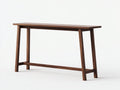Console en noyer 150×38×78 cm - bois brun et traverse basse - silhouette épurée pour chambre