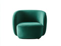 Fauteuil en velours 82×78×76 cm - vert émeraude - dossier enveloppant et assise bombée pour salon