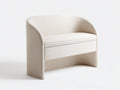 Tabouret coffre 78×48×70 cm - tissu écru - dossier courbe et rangement intégré pour chambre à coucher