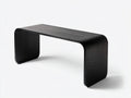 Console en bois finition chêne noir 150×40×76 cm - noir avec côtés courbés et silhouette continue pour chambre à coucher