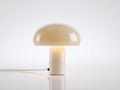 Lampe de bureau champignon 34×34×43 cm - verre beige clair - abat-jour bombé pour chambre à coucher